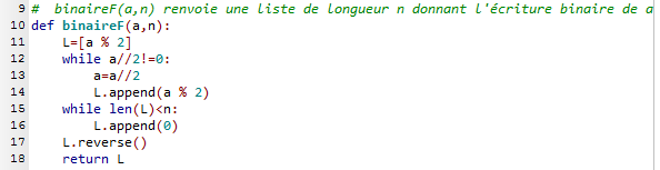 Python, listes et binaire de taille fixée