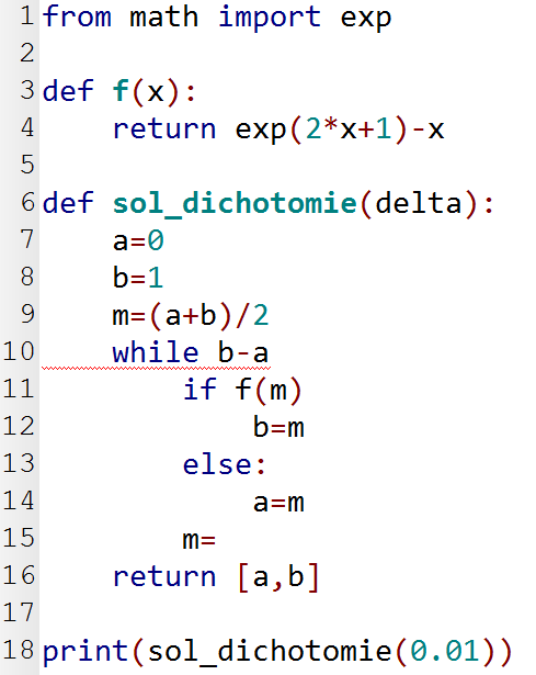 python et dichotomie