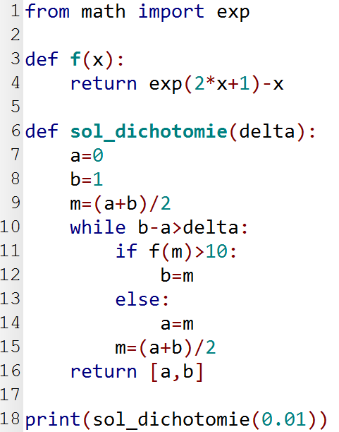 python et dichotomie