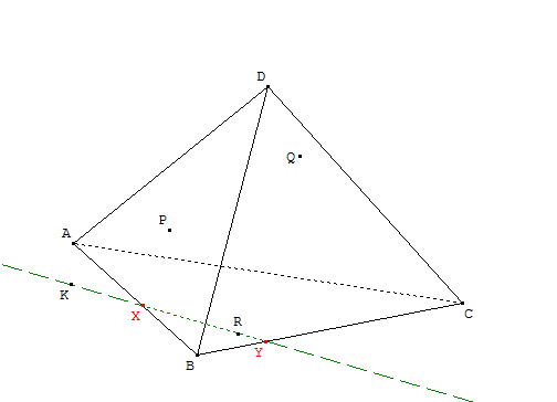 tétraèdre, section et vecteurs