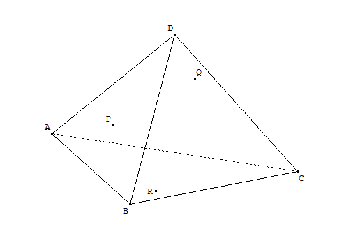 tétraèdre, section et vecteurs